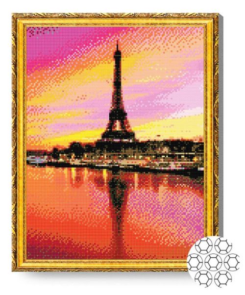 cumpără Tablou pe numere Art Gallery GA81991 Mozaic cu diamante 40x50cm Paris la apus în Chișinău 