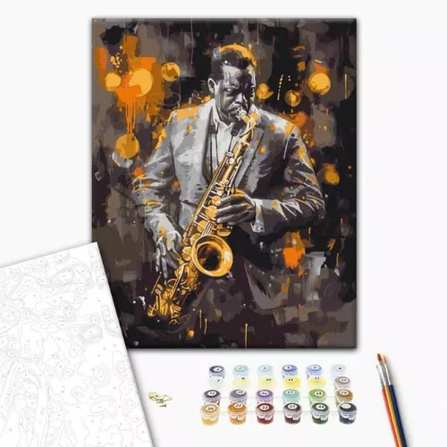 cumpără Tablou pe numere BrushMe BS54070FC 40х50 cm (fără cutie) Lumea jazzului în Chișinău 