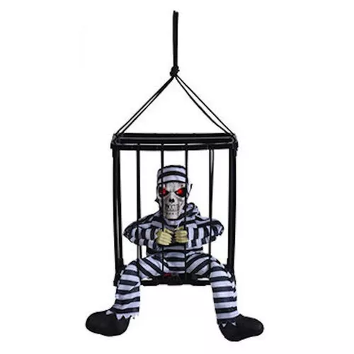 cumpără Decor Promstore 42944 Сувенир LED Скелет в клетке подвесной 28x23cm, музыка în Chișinău 