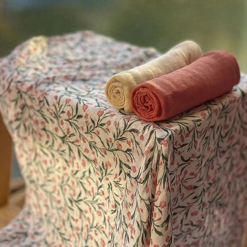 купить Аксессуар для пеленания Petite&Mars 417364 Set 2 pelinci de muselina din bambus Misty Pink Meadow, 120x120cm в Кишинёве 