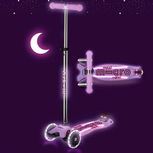 купить Самокат Micro MMD378 Maxi Deluxe Glow LED Plus Luminous Purple в Кишинёве 
