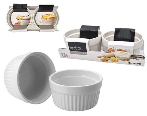 купить Форма для выпечки Excellent Houseware 55429 Set forme pentru copt/servire 2buc, 200ml, ceramica в Кишинёве 