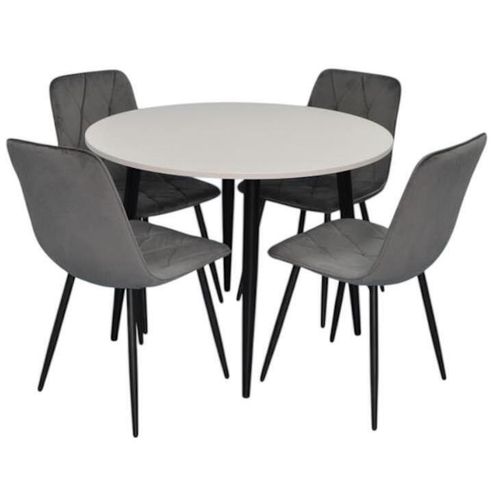 купить Комплект стол и стулья Evelin di Costacurta стол DT-402-3B + 4 стула YTC-080B, BLU-14 Dark grey в Кишинёве 
