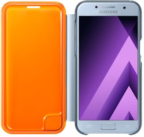 купить Чехол для смартфона Samsung EF-FA320, Galaxy A3 2017, Neon Flip Cover, Blue в Кишинёве 