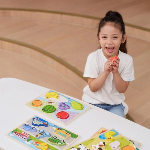 cumpără Puzzle Viga 44704 Puzzle tactil inserție Fructe, 7elem în Chișinău 