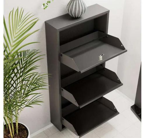 купить Полка для обуви Trendy Locking 3 Piece Metal-Anthracite, 50x103x15cm в Кишинёве 