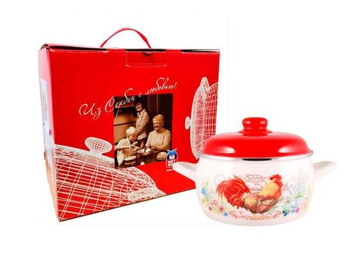 cumpără Cratiță Metalac 54163 emailata Сocoșul de aur 20cm, 4l, capac din metal în Chișinău 