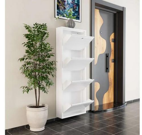 купить Полка для обуви Trendy Locking 4 Piece Metal-White, 50x136x15cm в Кишинёве 