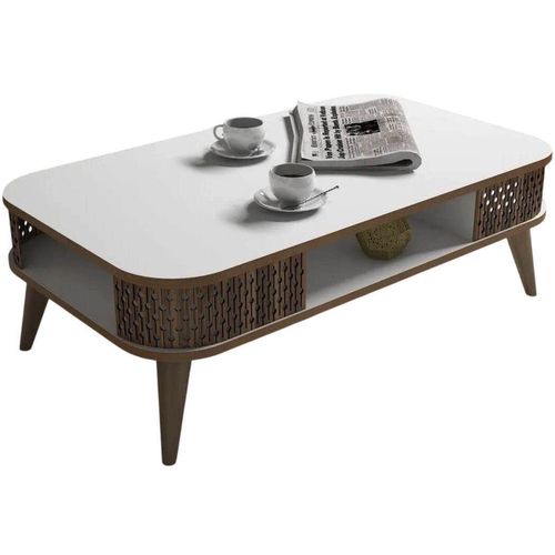 cumpără Măsuţă cafea Trendy Eylul, Alb 105x34x60cm în Chișinău 