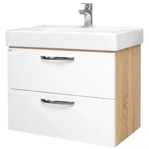 купить Шкаф под умывальник Mashtab 11356 Agat cu 2 sertare 70cm Alb-Sanoma в Кишинёве 