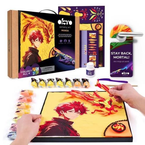 купить Набор для творчества Okto 20039 Tablou 3D cu plastilină ușoară 29x29сm Manga, Foc в Кишинёве 
