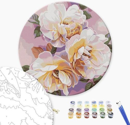 cumpără Tablou pe numere BrushMe RC00076FC (fără cutie) Trandafiri albi în Chișinău 