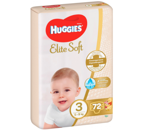 Подгузники Huggies Elite Soft 3 (5-9 кг) 72 шт 