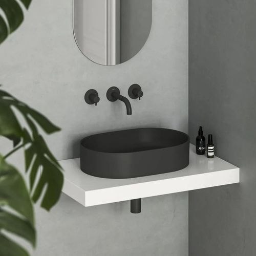 купить Раковина Ravak Ceramic Slim 550 O 55x37x12cm Black matt XJX0D155000 в Кишинёве 