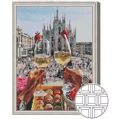 cumpără Tablou pe numere Art Gallery QB205252 Mozaic cu diamante patrate 40x50cm Vin in Milano în Chișinău 