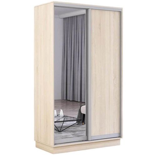 купить Шкаф Mobildor-Lux Раздвижные двери Fox из зеркала и ДСП (100x60x200 см) Sonoma в Кишинёве 