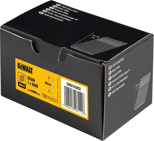 cumpără Set de tubulare, bite, duze DeWalt DNBA1638SZ Cuie pentru ciocan pneumatic INOX Ø1.6x38mm (P.2500) în Chișinău 