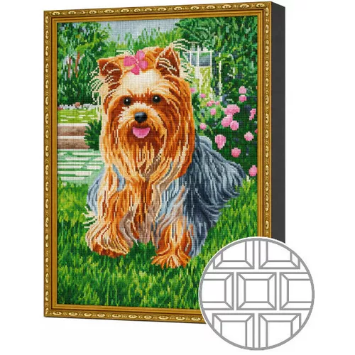 cumpără Tablou pe numere Art Gallery QB201263 Mozaic cu diamante patrate 40x50cm Yorkshire terrier în Chișinău 