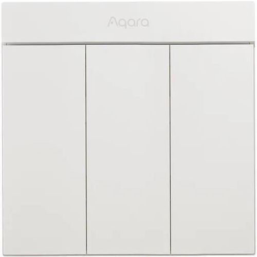 купить Выключатель электрический Aqara by Xiaomi ZNQBKG26LM White H1M - 3 клавиши (c нулём) квадратный подрозетник в Кишинёве 