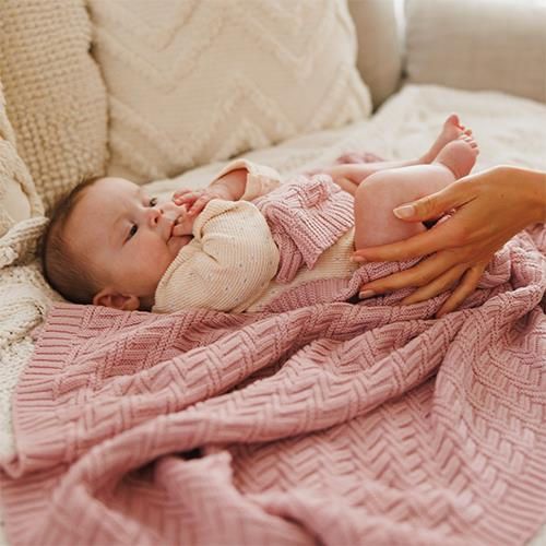 купить Детское постельное белье BabyOno 1647/01 Patura tricotate din bumbac roz в Кишинёве 