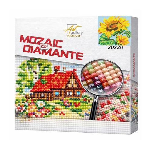 купить Картина по номерам Art Gallery BJ1016 Mozaic cu diamante 20x20cm Floarea-soarelui в Кишинёве 
