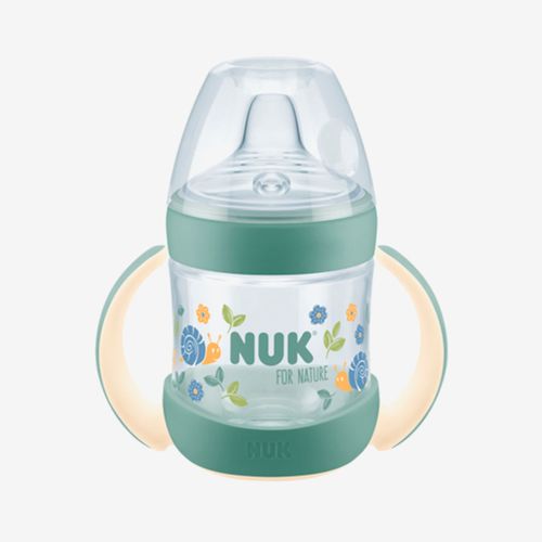 Canuta anticurgere cu manere si nasuc moale din silicon NUK for Nature (6+ luni) 150 ml 