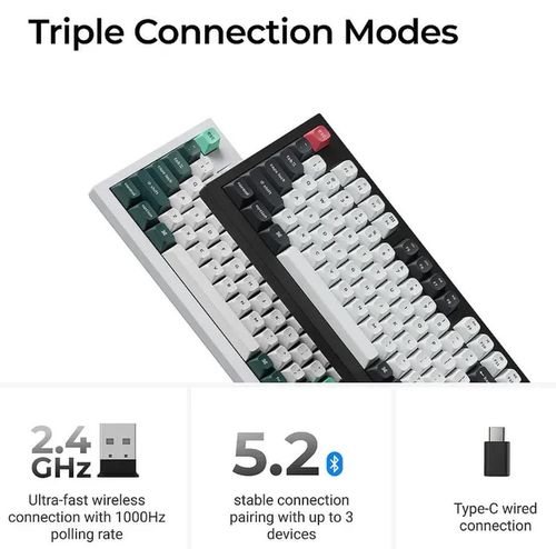 купить Клавиатура Keychron Q5 HE QMK Wireless Custom Full-Metal Mechanical Keyboard (Q5H-P1), Shell White в Кишинёве 