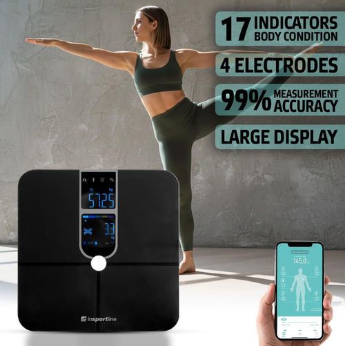 cumpără Cântar de podea inSPORTline 13450 Cantar (180 kg) Syncale 100 IN30432-1 Black, 180 kg în Chișinău 