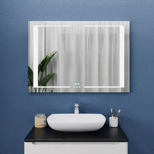 cumpără Oglindă baie Bayro Alfa 1200x800 LED 3C touch c подогревом, часами и термометром în Chișinău 