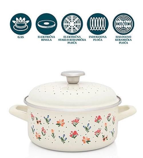 cumpără Cratiță Metalac 57060 Cratita emailata Fiorella 20cm, 2.75L, capac din metal în Chișinău 