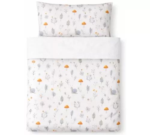 cumpără Lenjerie de pat pentru copii Veres VR 154.5.04.12 Фланель Улитки с грибочками (90x110/40x60) (3ед.) în Chișinău 