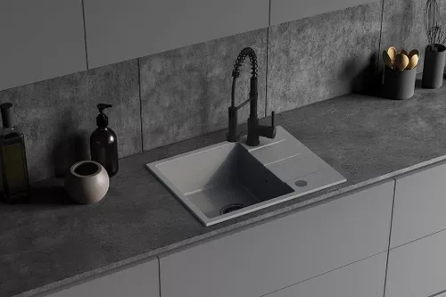 купить Мойка кухонная Backer Nona Solo Grey 560x440 в Кишинёве 