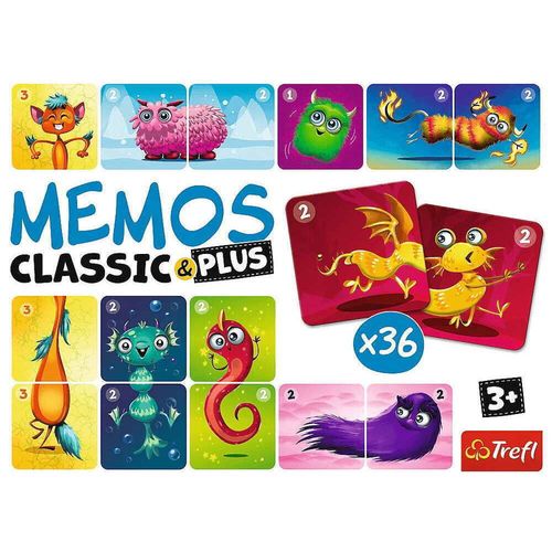 cumpără Joc educativ de masă Trefl 02273 Game - Memos classic&plus Cute monsters în Chișinău 