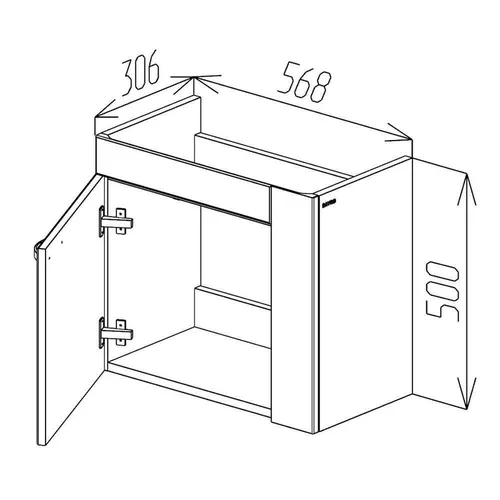 cumpără Dulap pentru lavoar Bayro подвесной Promo Isik 600 гикори рокфорд în Chișinău 