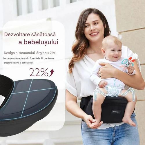 купить Кенгуру Momcozy HC002-BL12NB-A Suport ergonomic pe sold Carrier Black Medium в Кишинёве 