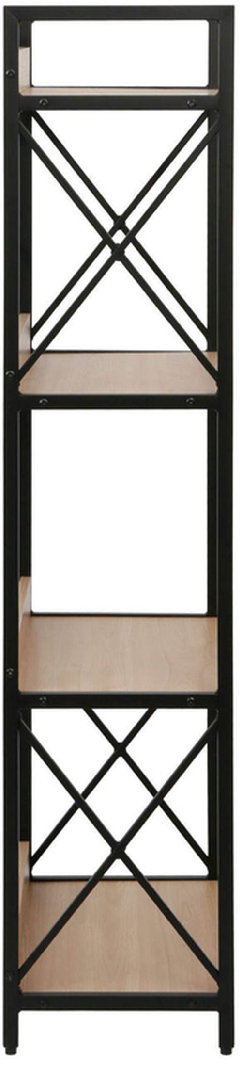 купить Офисный стеллаж Deco Karl 4 nivele (51x30x137.5H) Oak/Black в Кишинёве 