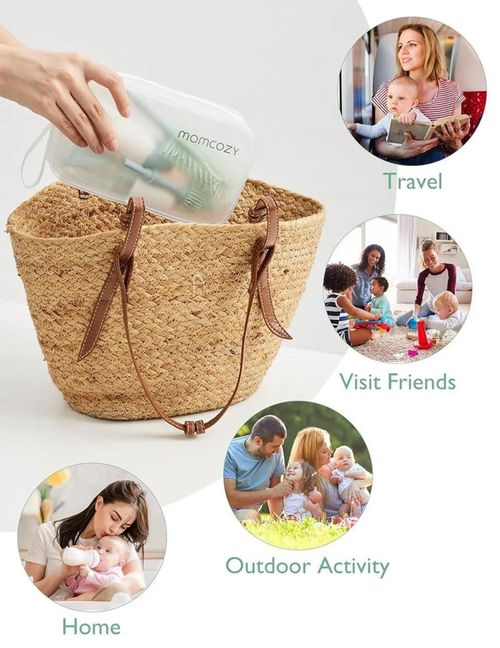 купить Посуда для кормления Momcozy LS002-GE12NB-A Perie pentru biberoane electrica Push-Press Green в Кишинёве 