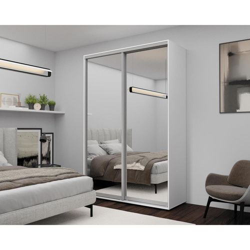 cumpără Dulap Nex Home Dulap cu uși glisante, 160x60x220cm, Oglinda, Alb în Chișinău 