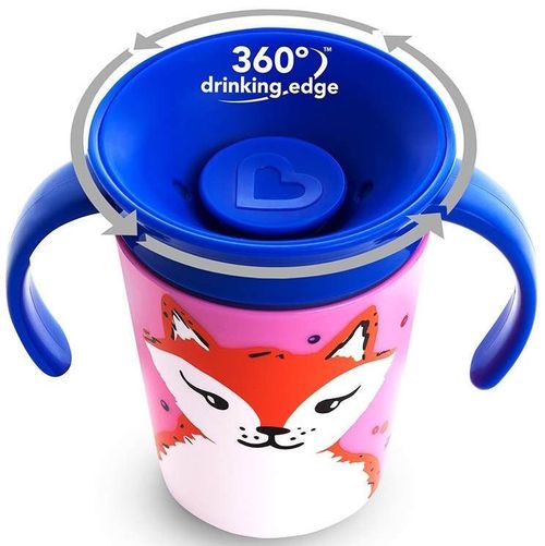 cumpără Cană cu pai Munchkin MUN0113fox Miracle Wildlove, Vulpe (180ml) în Chișinău 