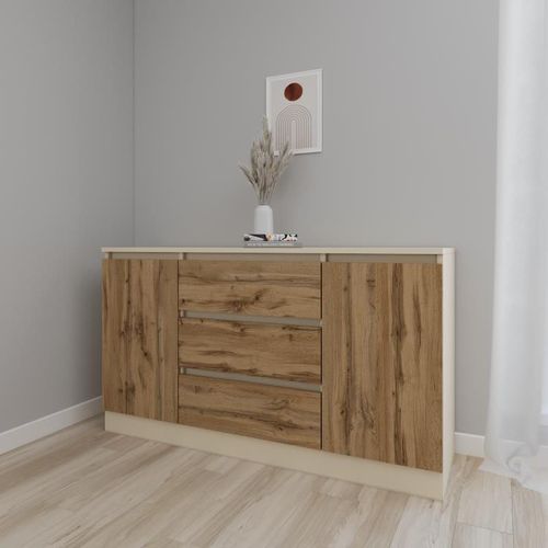 cumpără Comodă Smartex (16193) Т4 100cm Ivory+Stejar Inchis în Chișinău 