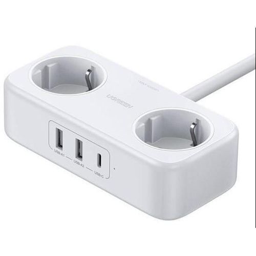 cumpără Filtru electric Ugreen 50683 / Power Strip 2 Plug + 2*USB-A + 1*USB-C, 30W DigiNest Life EU CD280, White în Chișinău 