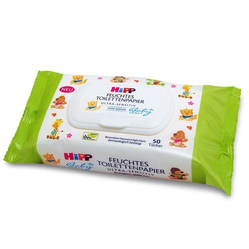 Влажная туалетная бумага HIPP BabySanft (50 шт) 