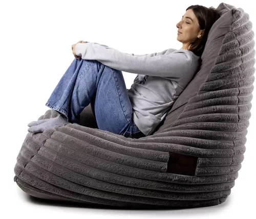 купить Кресло-мешок Because Soft Dark + Pouf (140x140x100cm) в Кишинёве 