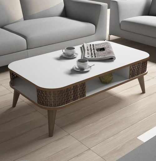 купить Журнальный столик Trendy Эйлюль, белый 105x34x60 см в Кишинёве 