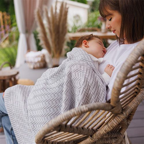 купить Детское постельное белье BabyOno 1647/02 Плед хлопок Grey в Кишинёве 