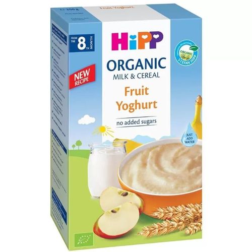 Каша молочая HIPP пшеничная с фруктами и йогуртом (8+ мес) 250 г 