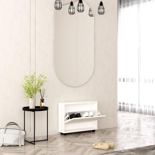 купить Полка для обуви Mobildor-Lux Leo Slim 50x16x47H cm White в Кишинёве 