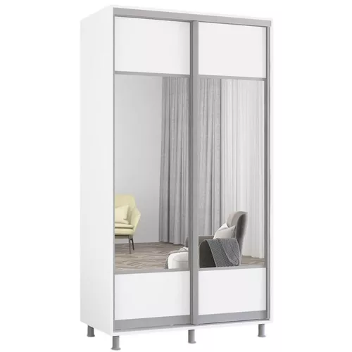 cumpără Dulap Mobildor-Lux Aron-S uși glisante din PAL cu oglindă (K1) orizontal (100x60x200H cm) Alb brilliant în Chișinău 