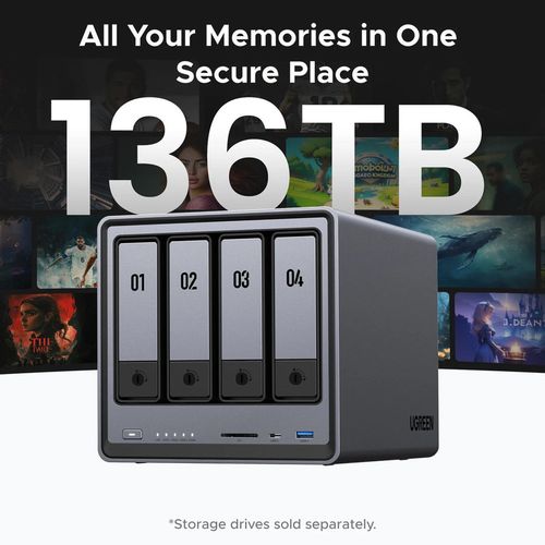 купить NAS сетевой накопитель Ugreen DXP4800 (Diskless) EU, Black в Кишинёве 