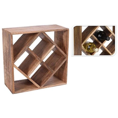 купить Стойка винная H&S 49623 8 бутылок Ромб 33X15X33см, манго в Кишинёве 